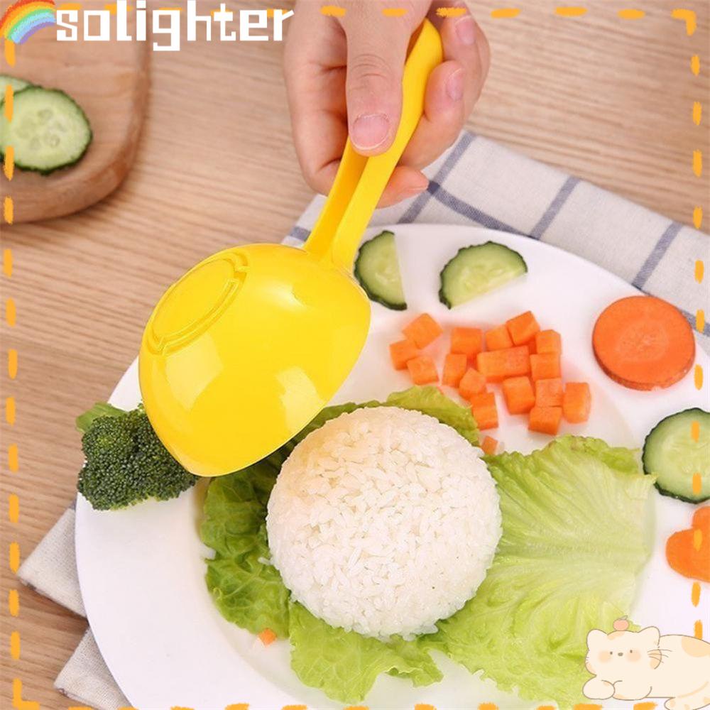 Solighter 4Pcs/Set Rice Scoop Cetakan DIY Cooker Congee Spoon Sendok Bola Nasi