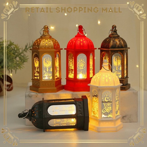 LAMPU LENTERA LED TEMA RAMADAN EID MUBARAK (GRATIS BATERAI)