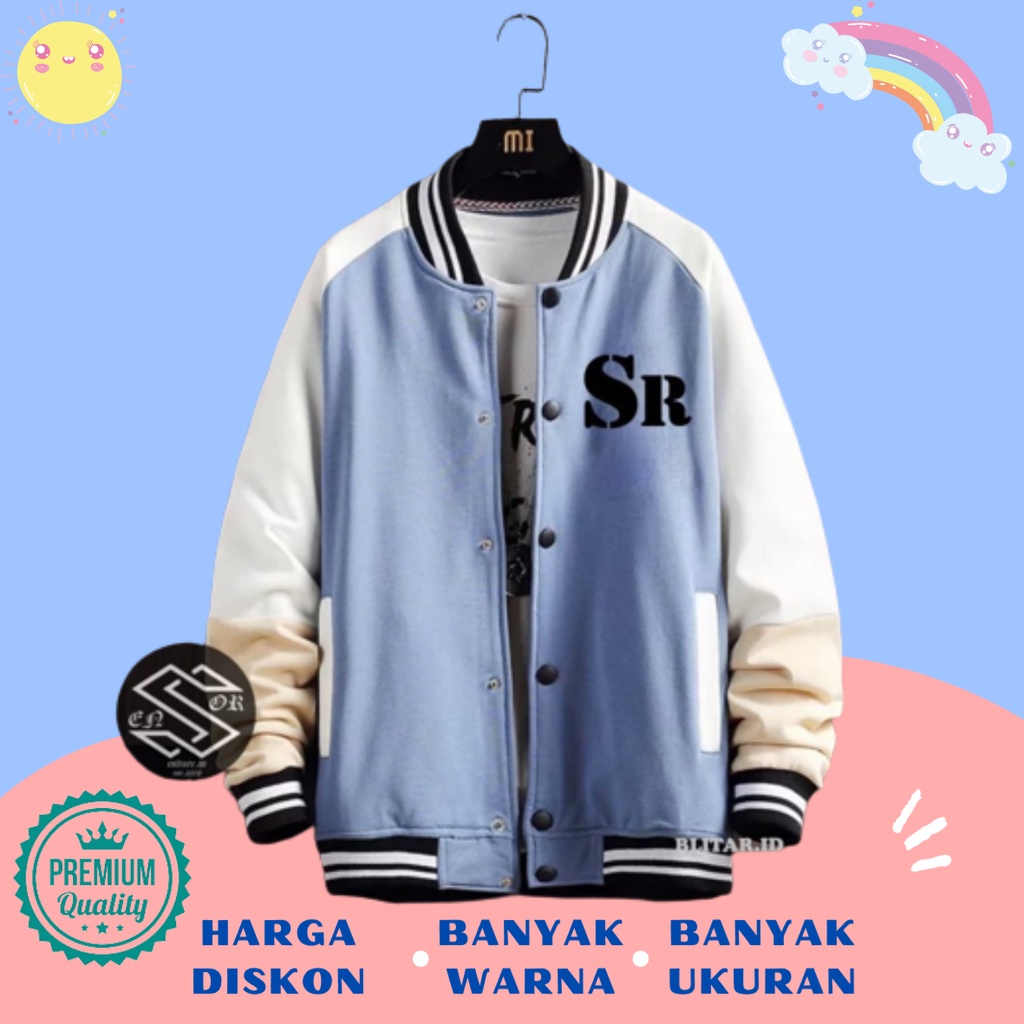 Jaket Sweater Resleting Kancing Jacket Varsity Baseball Anak Remaja Tanggung Pria Wanita Laki Laki P