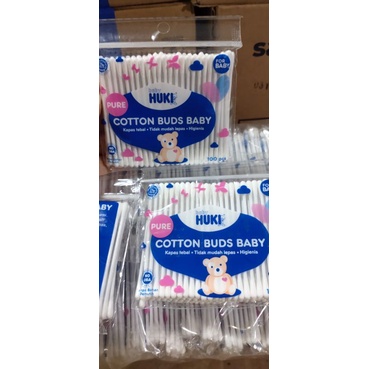 cotton buds HUKI FOR BABY / korek kuping bayi huki 100pcs/ cutton bud 100 pcs