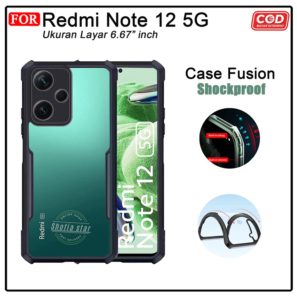 Promo Case Xiaomi Redmi Note 12 4G 5G Note 12 Pro 5G Poco F5 5G Poco X5 5G Softcase Fusion Shockproof Transparan Protect Casing