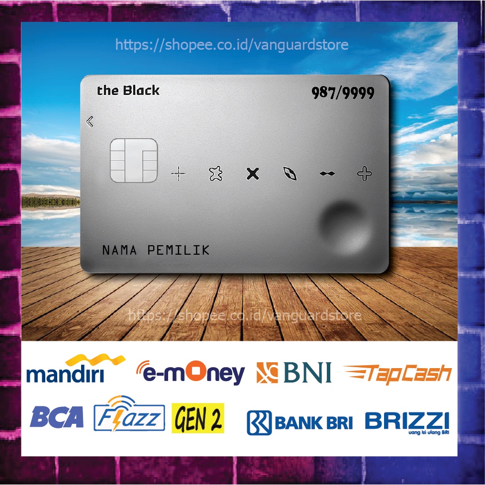 KARTU E MONEY E TOLL KARTU THE BLACK DEBIT CREDIT EMONEY MANDIRI FLAZZ BCA BNI TAPCASH BRIZZI BRI - 1 SISI