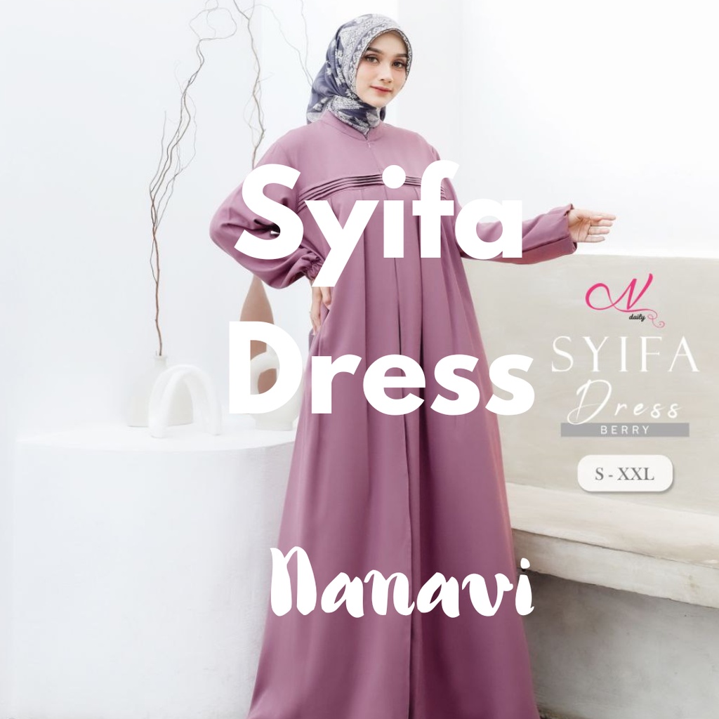 Syifa Dress By Nanavi Daily | Gamis Terbaru Zipper Depan | Dress Dewasa Busui Friendly