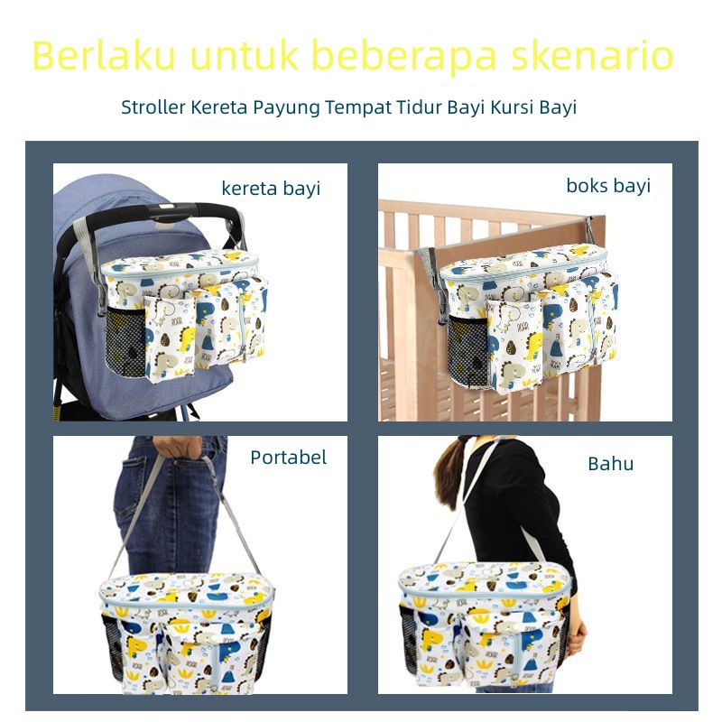 Stroller Organizer Tas Penyimpanan bayi Aksesoris Stroller Bayi Lucu Tas Travel Storage