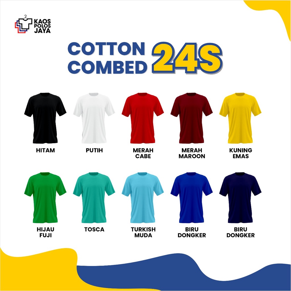 Kaos cotton combed 24s Kaos Polos Lengan Pendek