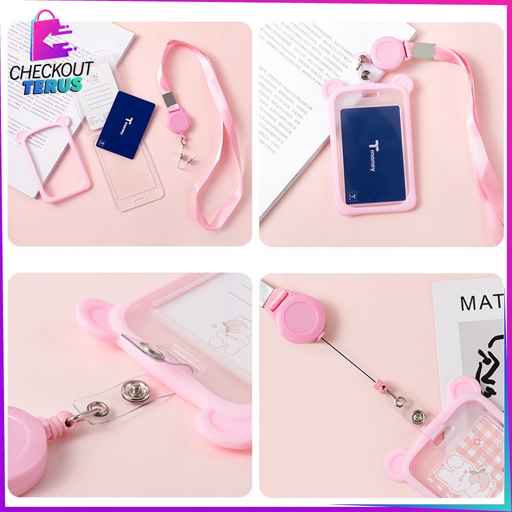 CT C324 Name Tag ID Card Holder Motif Kartun Gantungan Tali Kartu Akses Kantor MRT Busway Lanyard Gantungan Kartu Nama Panitia