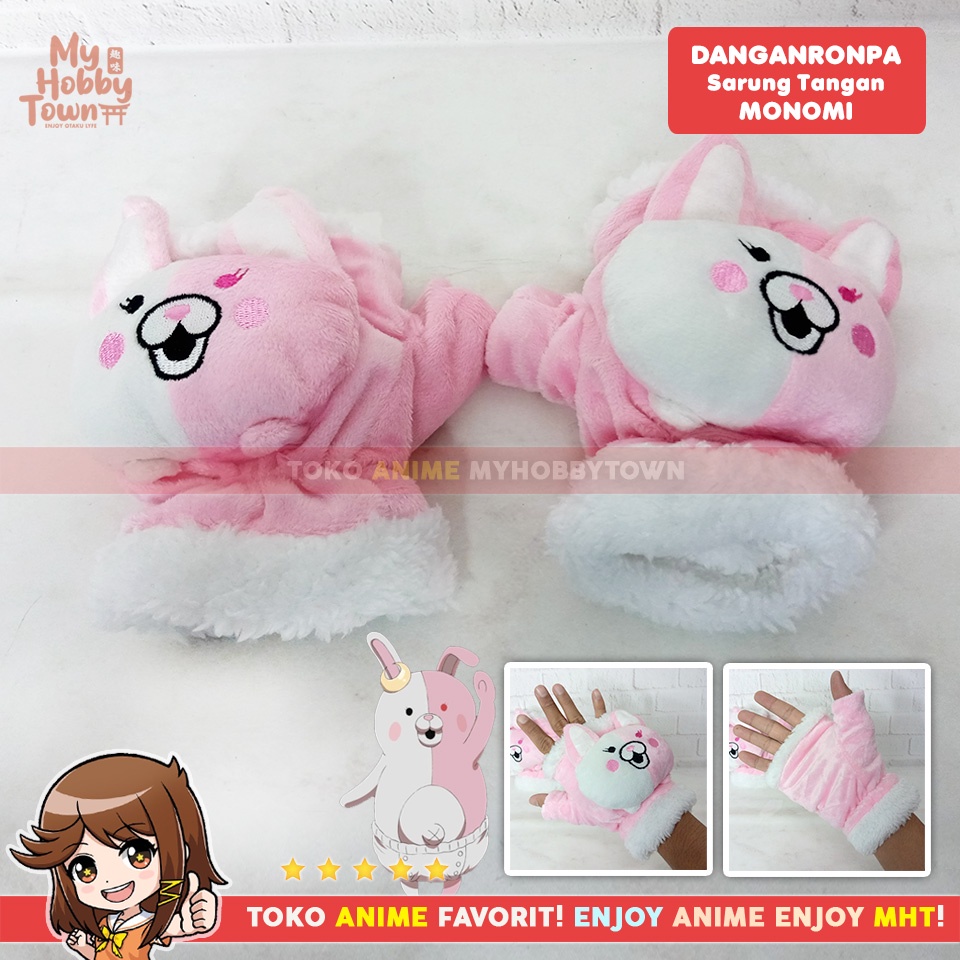 Sarung Tangan Anime Danganronpa Monomi Pink Rabbit Usagi Kawaii