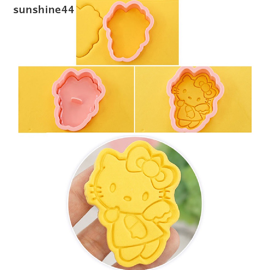 Sunshine 8pcs 3D Cat Bakeware Biskuit Cetakan DIY Cookie Tools Hadiah Kue Decorag Tool.