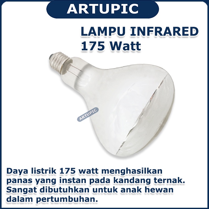 Lampu Infrared Pemanas Babi Ayam Kambing Sapi 175 watt Penghangat Hewan Ternak Kandang Melahirkan Induk