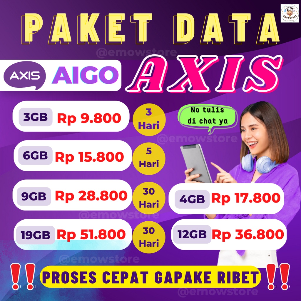 PROMO HEMAT KUOTA AXIS PAKET DATA AXIS AIGO BRONET HARIAN 1GB 2GB 3GB 4GB 5GB 6GB 7GB 8GB 9GB 10GB F