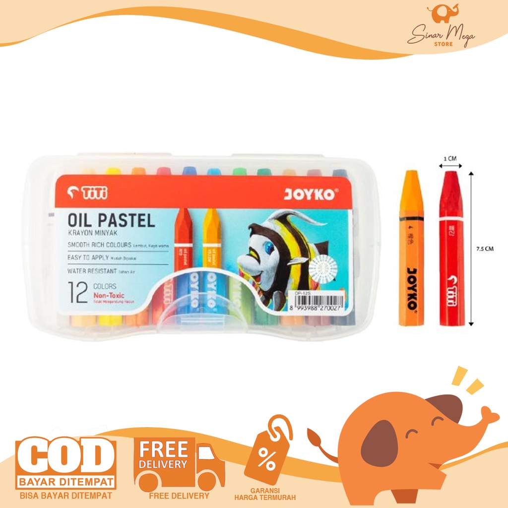 

Joyko Titi Oil Pastel Crayon OP-12S PP / Krayon Minyak 12 Warna Murah Berkualitas