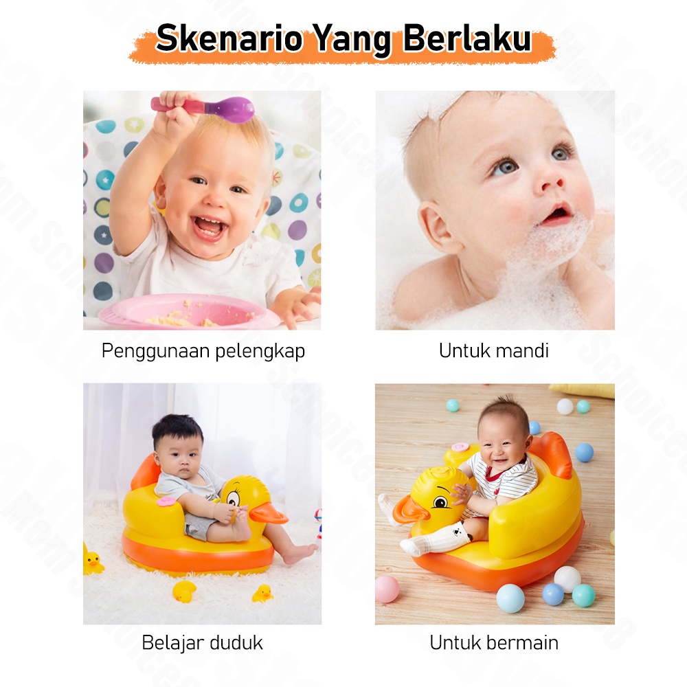 Halo Baby Sofa Kursi Makan Bayi Baby Chair Model Tiup Bebek/Sofa Tiup Kursi Pompa Musik/Kursi bayi bebek sofa baby chair