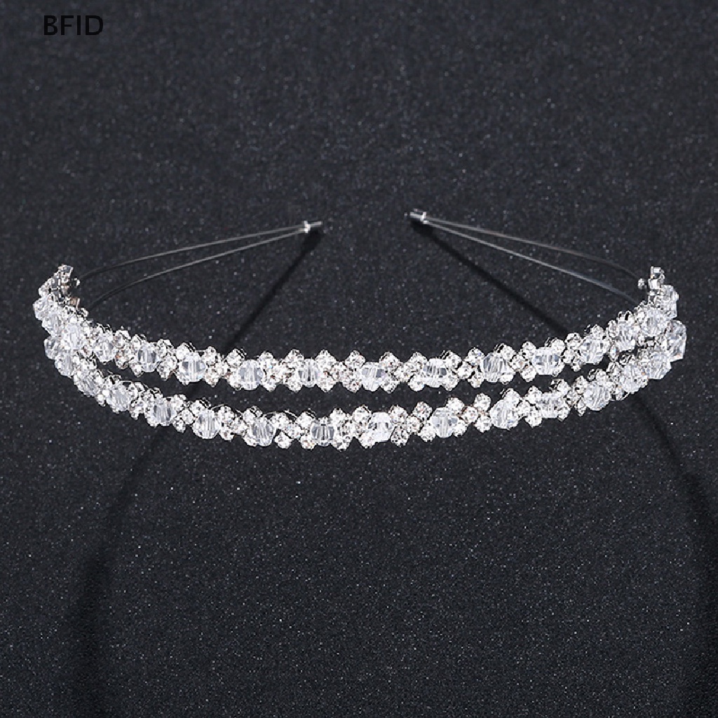 [BFID] Bando Pengantin Tiara Mahkota Pengantin Handmade Kristal Double Layer Wedding Hairband [ID]