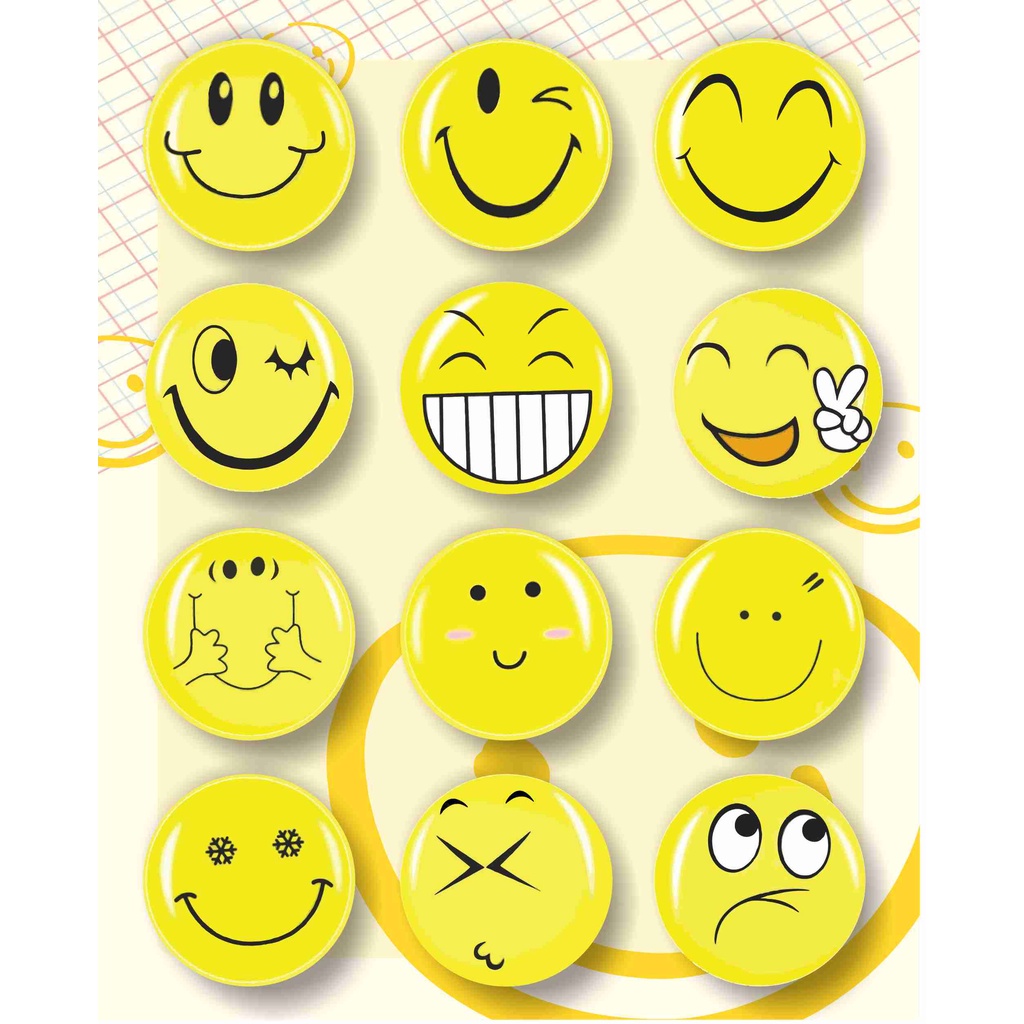 Pin Peniti/Gantungan Kunci Gambar Emoji Ukuran 4,4 CM