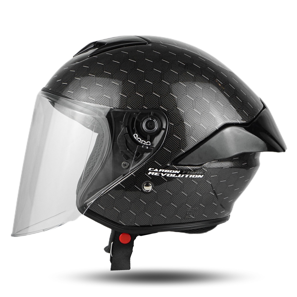 Helm Jitsu Half Face JS1 Hexagon Carbon Series Premium