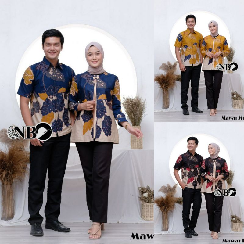 BATIK COUPLE DEWASA SERAGAM KANTOR BLOUSE KEMEJA BATIK