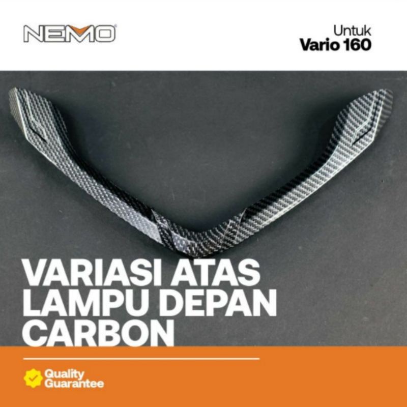 Cover atas lampu depan Cover alis lampu depan Vario 160 Carbon Nemo