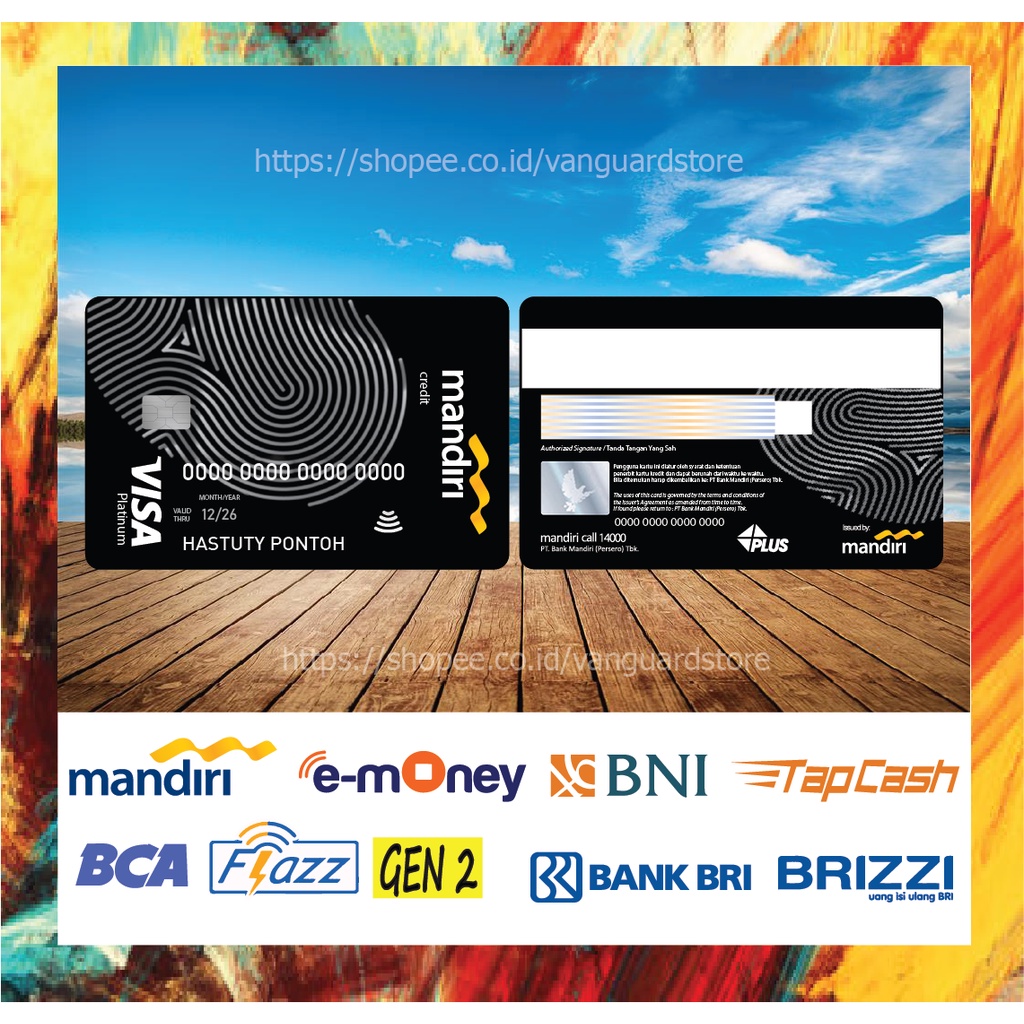 KARTU E MONEY E TOLL KARTU VISA CARD MANDIRI BLACK 1 DEBIT CREDIT EMONEY MANDIRI FLAZZ BCA BNI TAPCASH BRIZZI BRI - 2 SISI