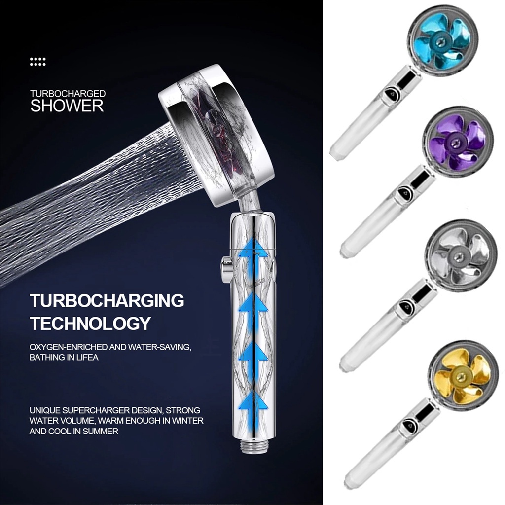 (SerbaSerbi )Kepala Shower On Of Kipas Turbo Fan Shower Head Shower Baling 360 Drajat Satu set