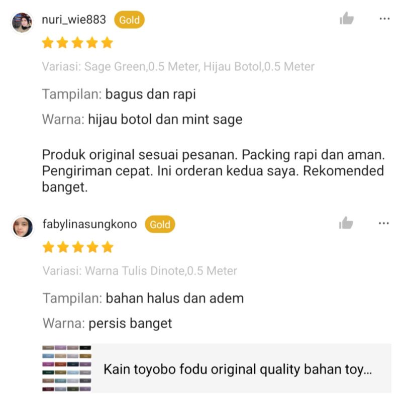 Kain toyobo fodu original quality bahan toyobo premium meteran &quot;Grade A&quot;