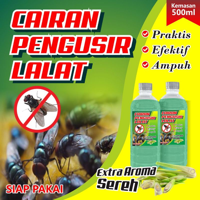 Cairan Pengusir Lalat Ampuh EXTRA AROMA SEREH kemasan botol PET 500 ml