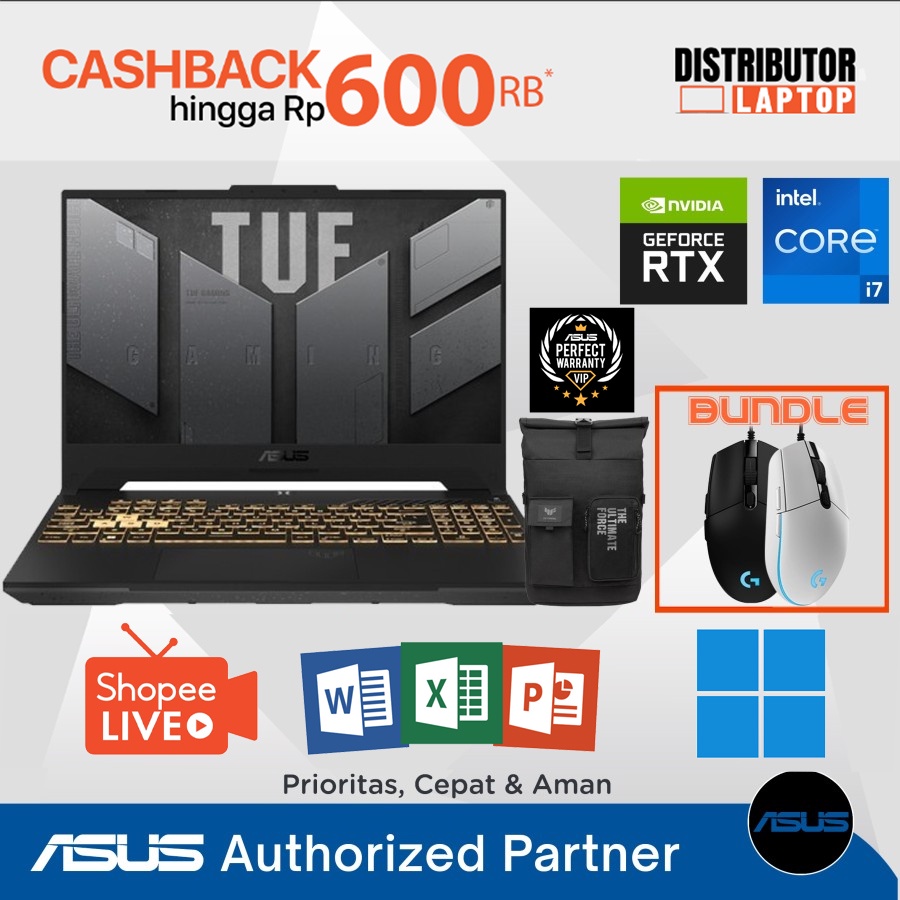 ASUS Gaming TUF F15 FX507ZC i7-12700H RTX 3050 8GB 512GB SSD 144Hz