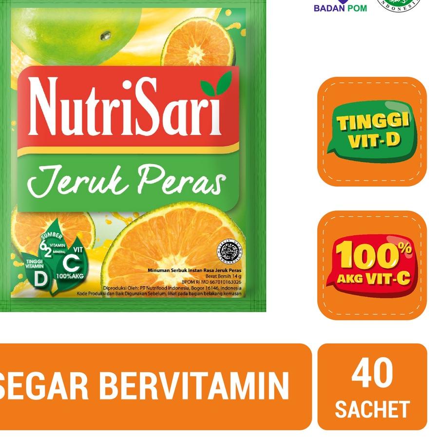 

Discount[TD4]-NutriSari Jeruk Peras 40 sachet - Minuman Buah Vitamin C