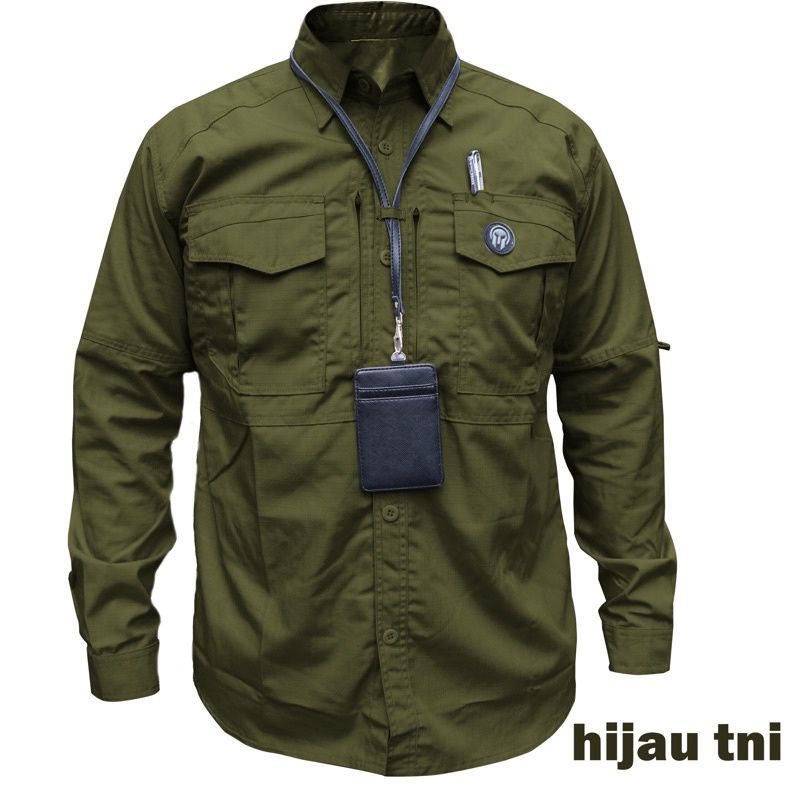 Kemeja tactical M tac lengan panjang