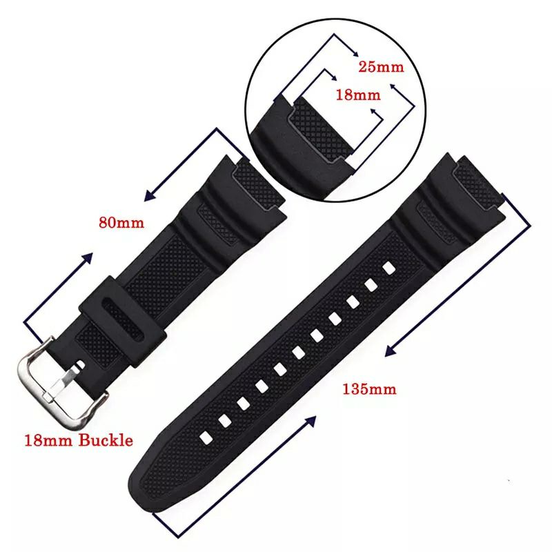 Strap tali jam tangan kwalitas original 18mm 18 mm  silicone strap  casio AQS810W SGW300H  MRW200H  AEQ110W AE1000W  WS200H  W800H  W216H W125 Rubber sport