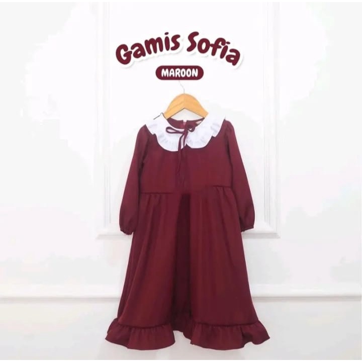 Gamis Anak Usia 1-12 Tahun Gamis Muslim Anak Sofia Bahan Crepe Eksklusif Biru Wardah