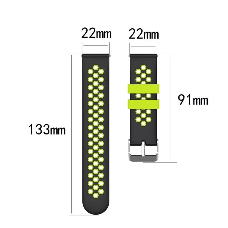 Strap Silicon Universal 22mm Two Color Hole Style For Huawei, Samsung, Honor, Amazfit, etc