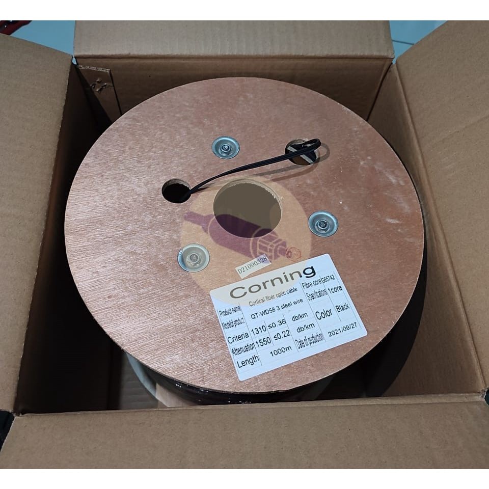 Kabel Dropcore 1 Core 3 Seling Corning Panjang 1KM/Kabel DropWire 1 Core 3 Seling | Fiber Optic FTTH