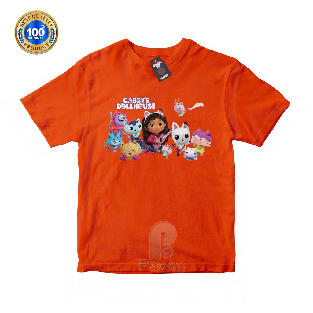 (FREE NAMA) BAJU KAOS ATASAN ANAK MOTIF GABBY'S DOLLHOUSE Bahan COTTUN