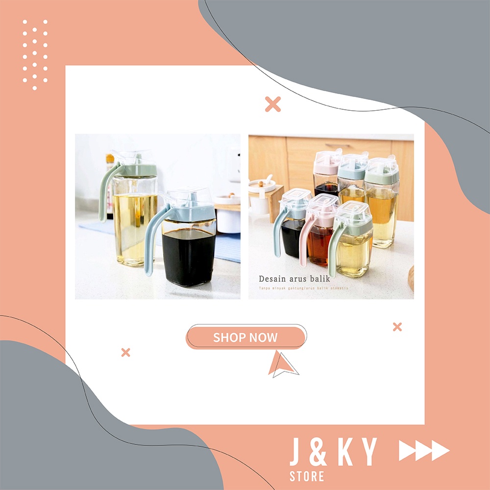 Botol Minyak Goreng Tempat Bumbu Kecap Saos Syrup Oil Pot Kaca Anti Tumpah / Botol Penyimpanan Wadah