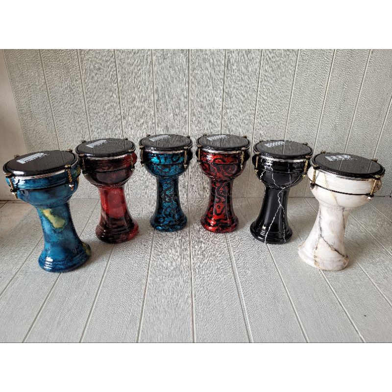 Calti Darbuka Dumbuk Mini Warna Abstrak Merah Ukuran Anak 6 inch Kualitas Terbaik Original