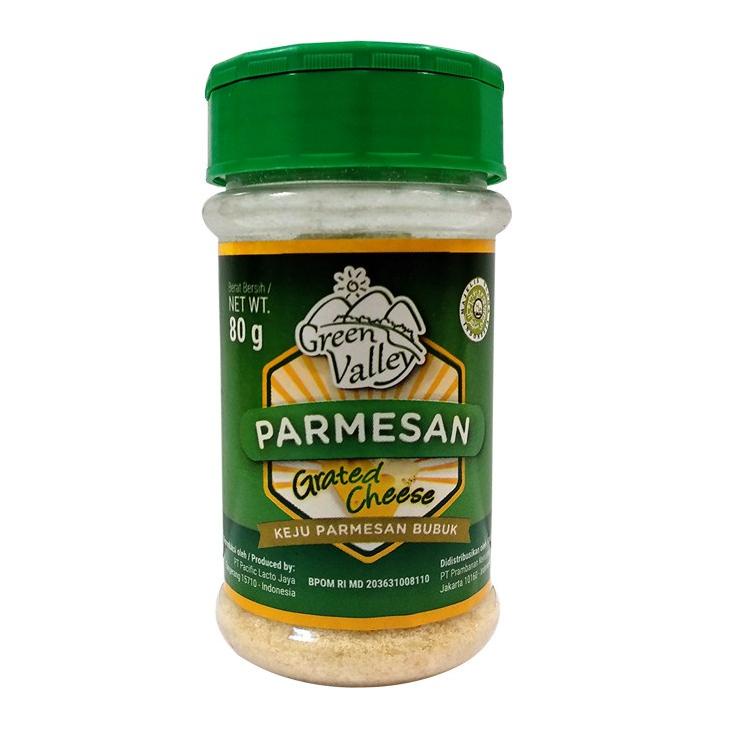 

❤[PROMO MURAH!!!]❤ KEJU HALAL MUI Mpasi GREEN VALLEY PARMESAN CHEESE KEJU PARMESAN BUBUK 80 Gram