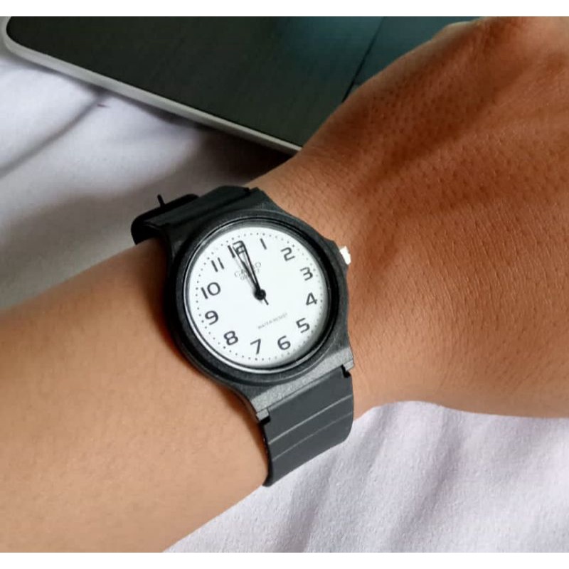 Jam Tangan Casio Cowok Cewek Analog Rubber Chrono Bulat Kecil