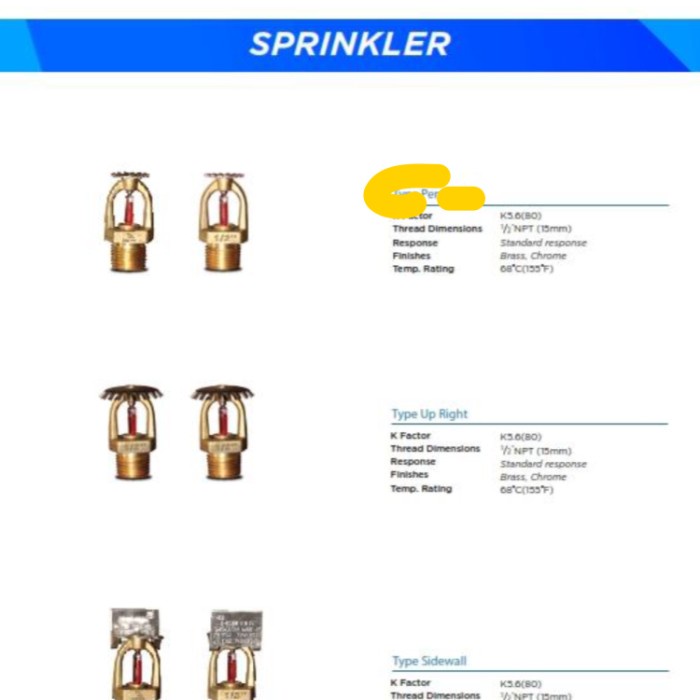 Sprinkler Sprinkler Head Merk Onfire
