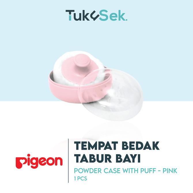 Tukusek PIGEON Powder Case With Puff - Pink / Tempat Bedak Tabur Bayi