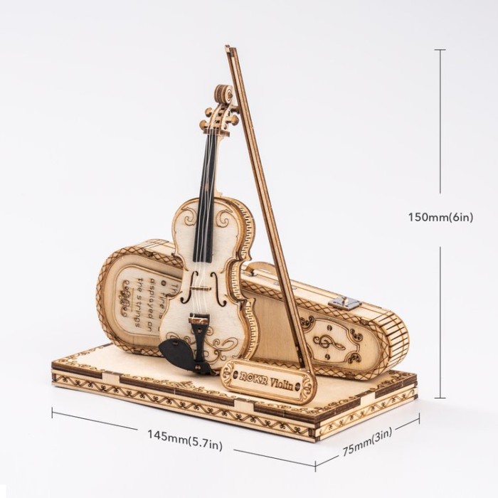 ROLIFE Robotime 3D Wooden Puzzle - Violin TG604K Hobby And Toy Collection