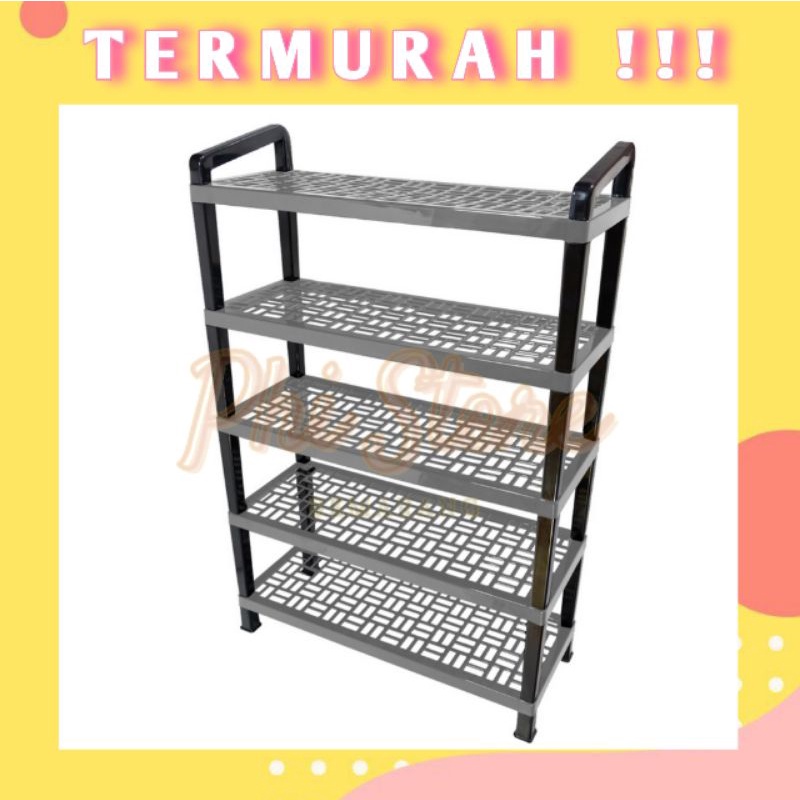 Rak Sepatu / Sandal Plastik Serbaguna 4 / 5 Susun Awet