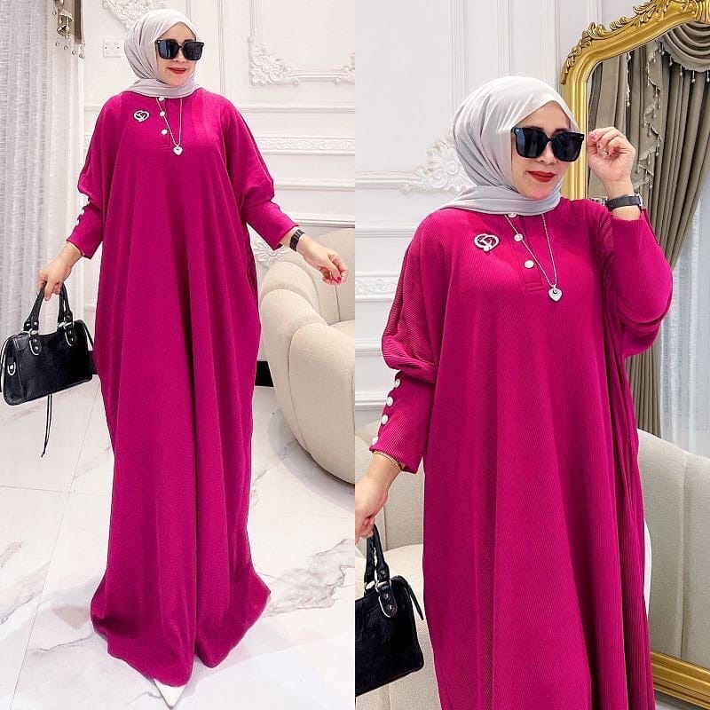 Helwa Kaftan Gamis Putih Jumbo Ld120 cm (FREE BROSS) Dress Kondangan Gamis Pesta Mewah Elegan Baju Wanita Kekinian Lengan Panjang