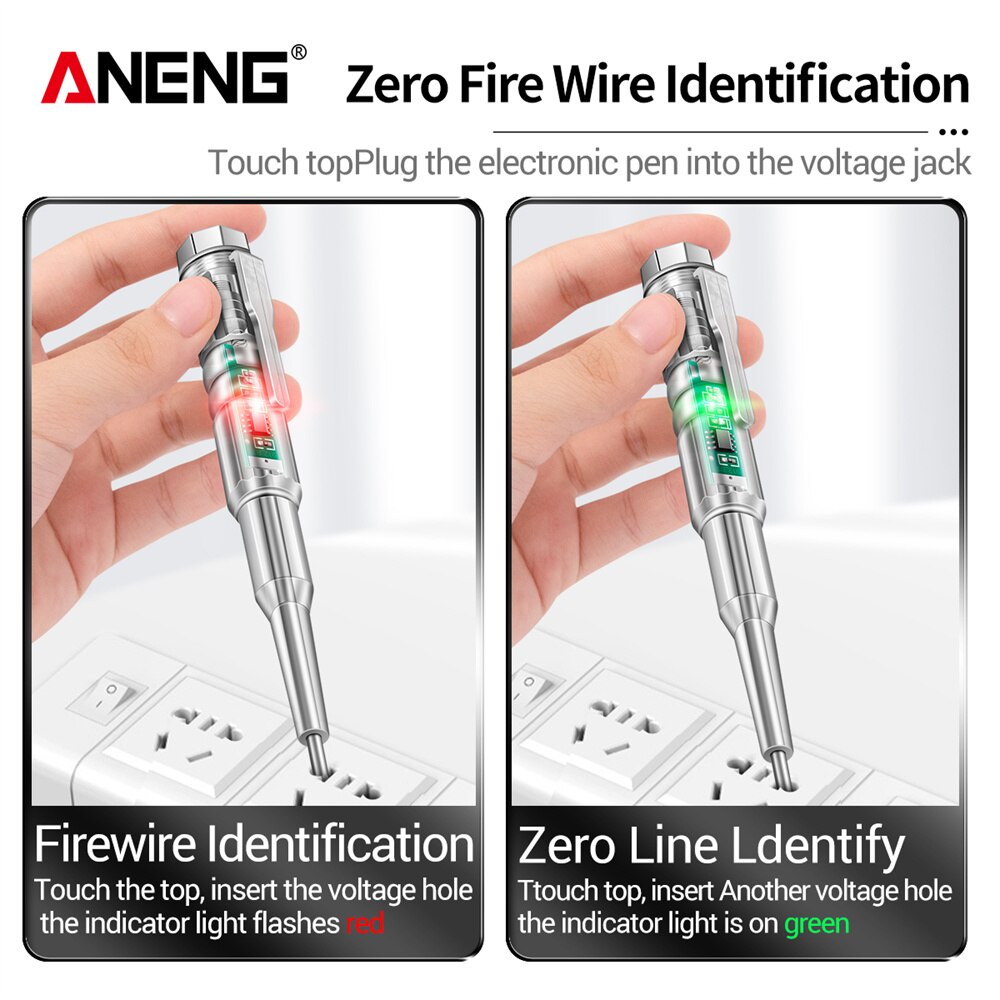 ANENG Obeng Tespen Tester Pen with Indicator Dual LED - B13 - Transparent