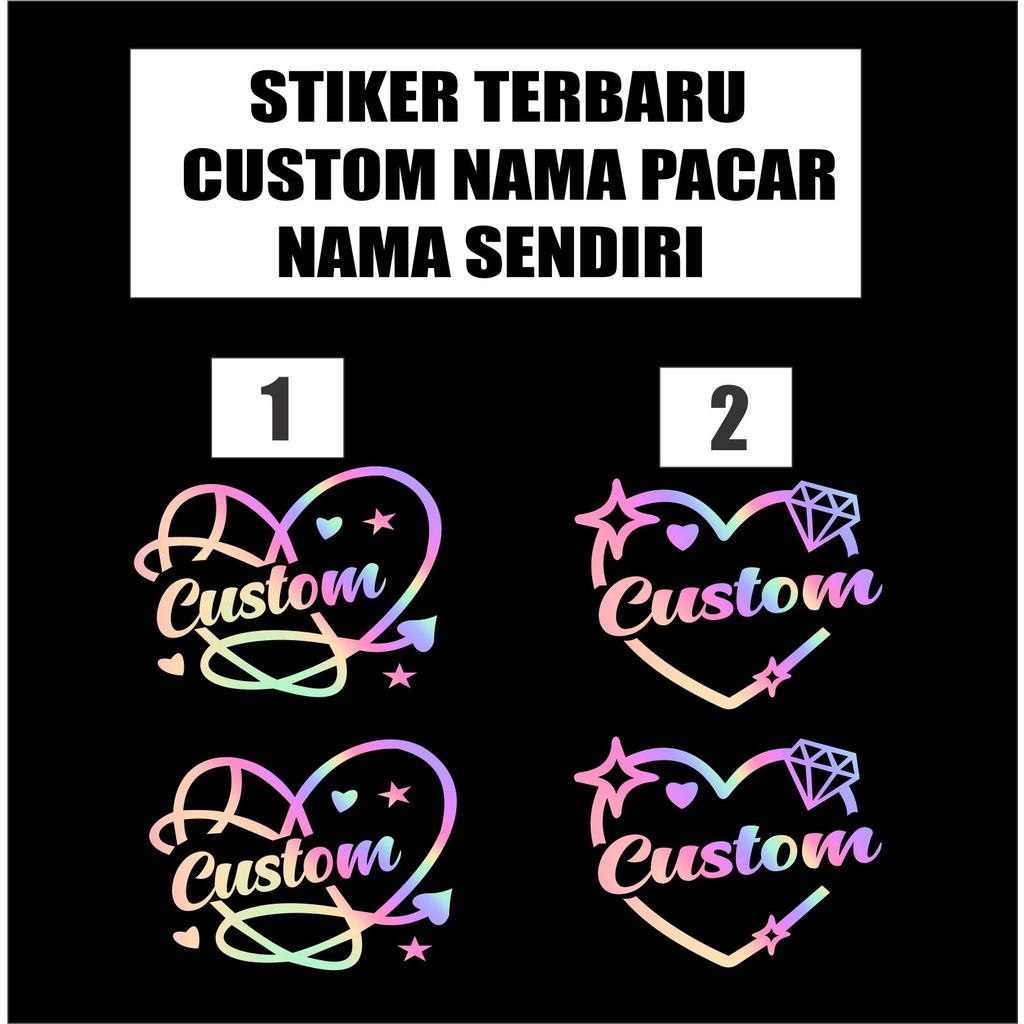 STIKER HOLOGRAN LOVE URSELF CUSTOM NAMA