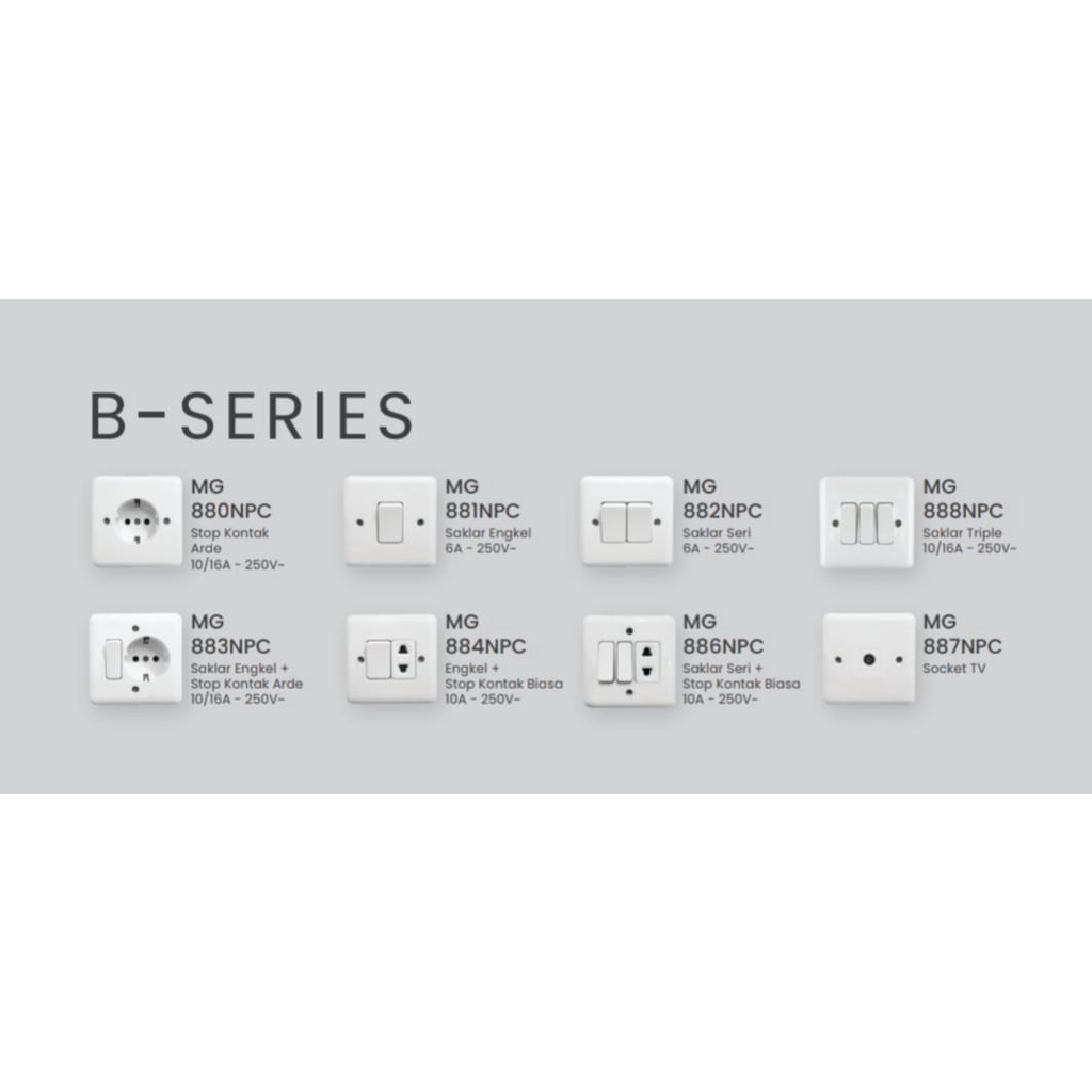 Morgen Saklar IB B Series MG-884 NPC Saklar IB Engkel + StopKontak Biasa