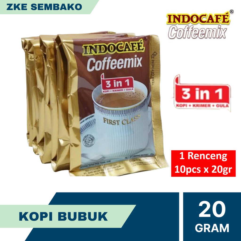 

Indocafe Coffeemix 3in1 1 Renceng / 10 Sachet / 20 Gram