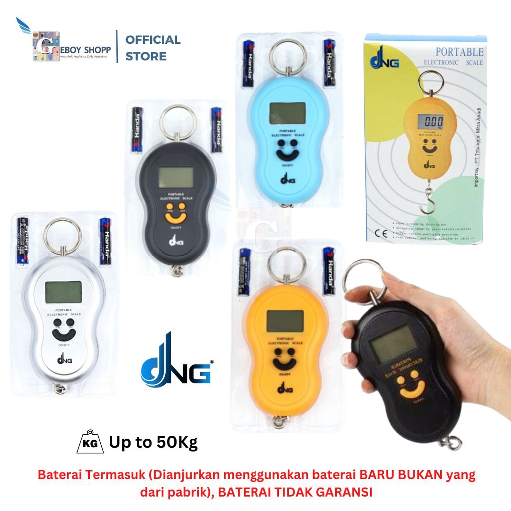Timbangan Gantung / Timbangan Koper / Timbangan Laundry Digital Backlight Portable Up To 50Kg DNG