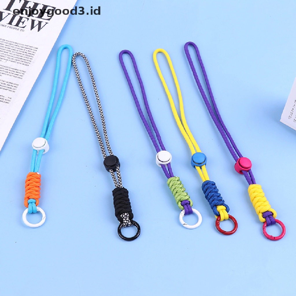 [Rready Stock] Fluorescent Lanyard Phone Case Kabel Gantung Gantungan Kunci Tas Liontin Tali Dikepang (ID)