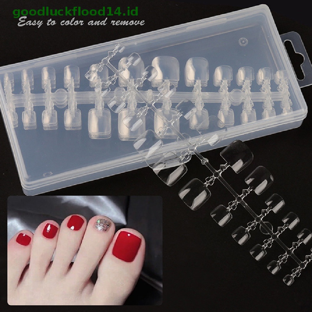 [GOOGFOUR] 240pcs Kuku Kaki Full Cover Persegi Palsu Fake Nails Tips Nails Manicure [TOP]