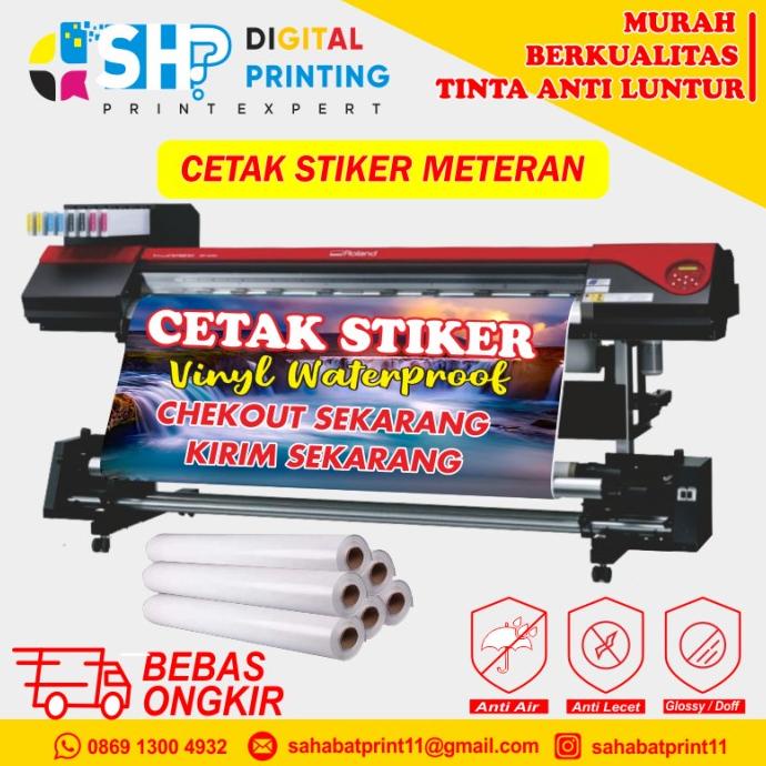 Jual CETAK STIKER VINYL RITRAMA METERAN WATERPROFF HI-RESS MURAH